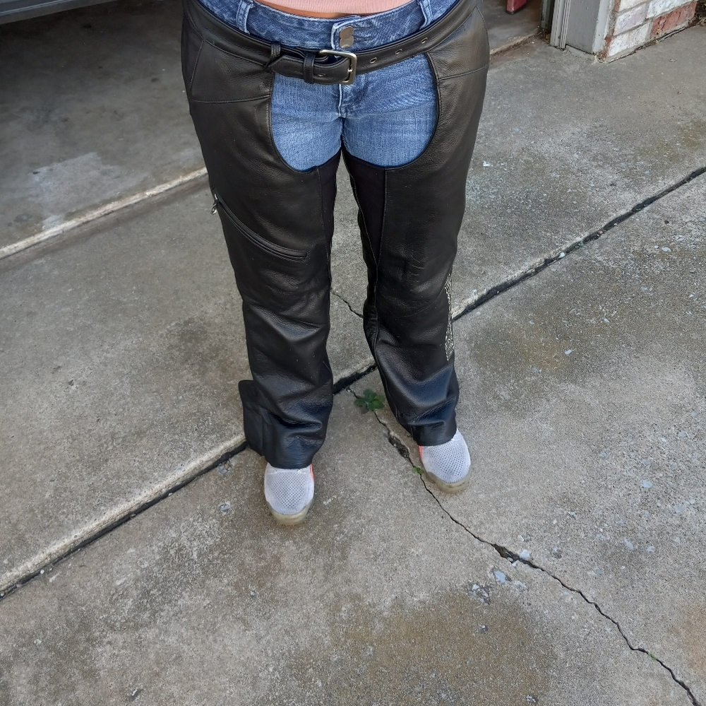Women's harley leather chaps